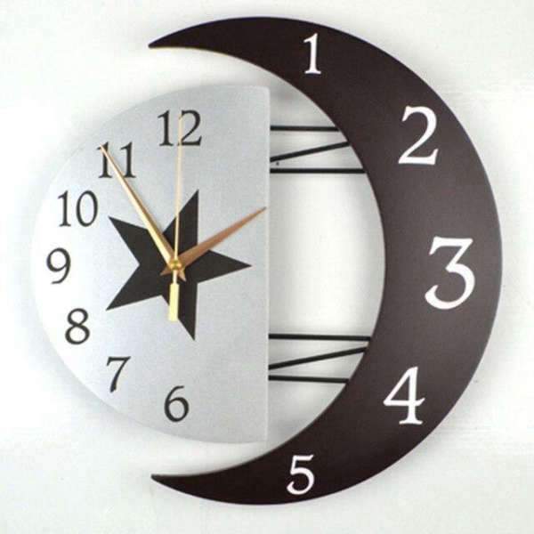 Reloj de pared diseño media luna