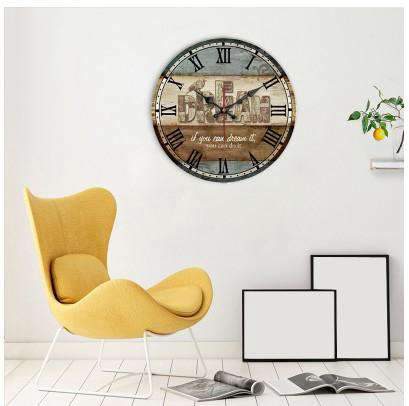 Reloj de pared vintage con mensaje