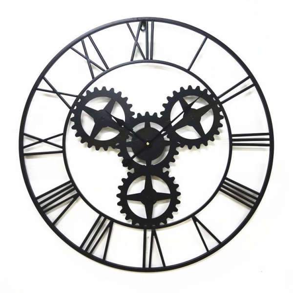Reloj de pared gigante con engranajes