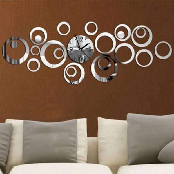 Reloj de pared adhesivo diseño círculos