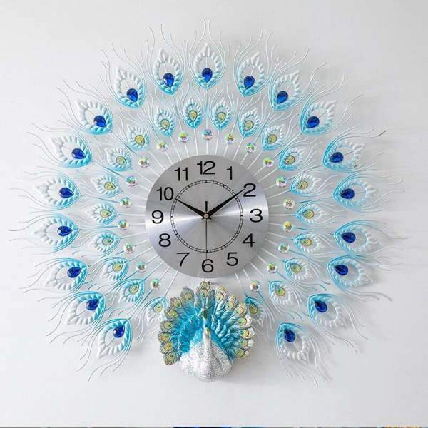 Reloj de pared gigante pavo real