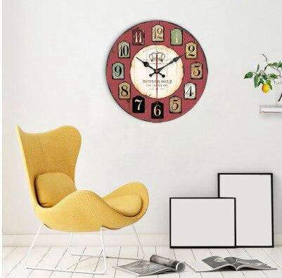 Reloj de pared grande retro madera