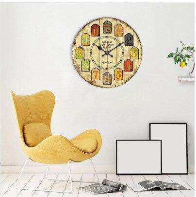 Reloj de pared grande retro colorido