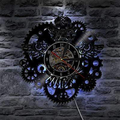 Reloj de pared LED steampunk con engranajes