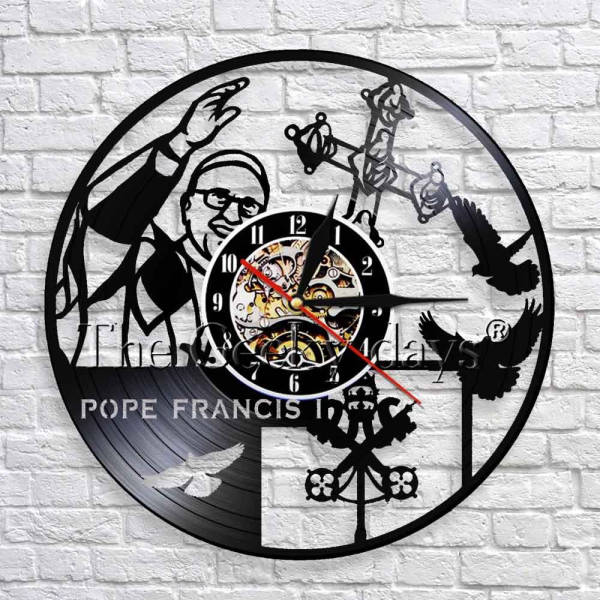 Reloj de pared vinilo Papa Francisco