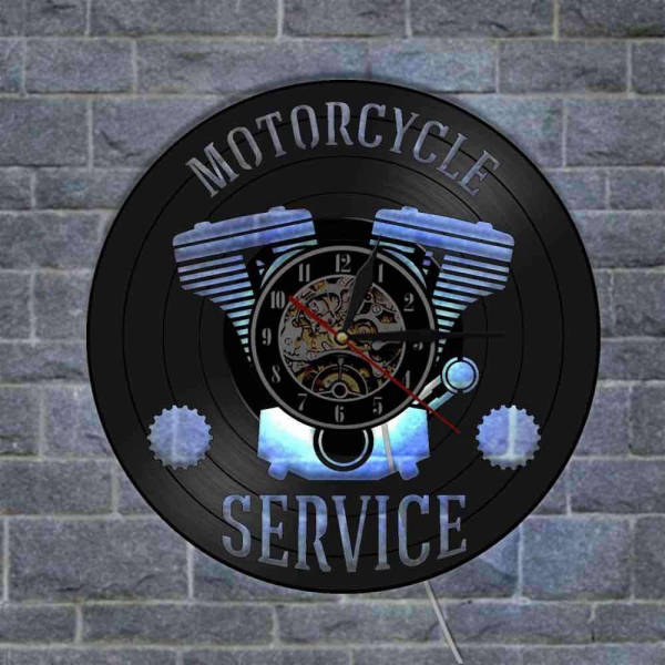 Reloj de pared LED motor de moto