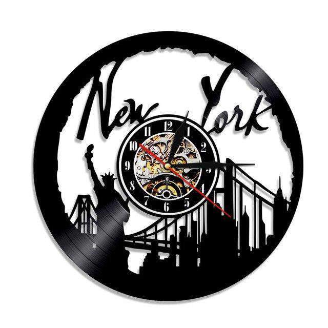 Reloj de pared vinilo ciudad Nueva York