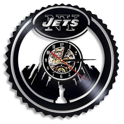 Reloj de pared vinilo negro NY Jets