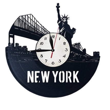 Reloj de pared vinilo skyline y puente