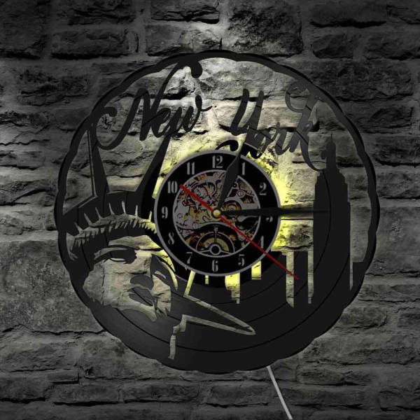 Reloj de pared LED vinilo Nueva York