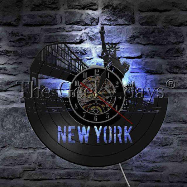 Reloj de pared vinilo puente Nueva York