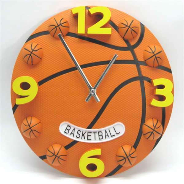 Reloj de pared infantil con forma baloncesto