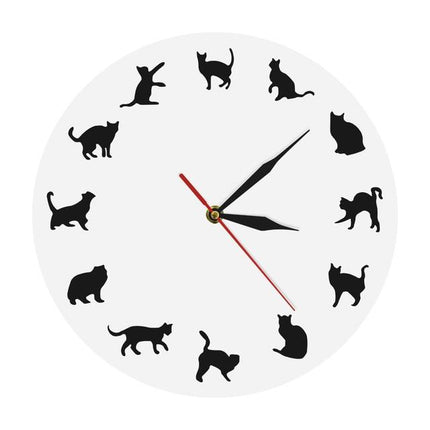 Reloj de pared original siluetas gatos