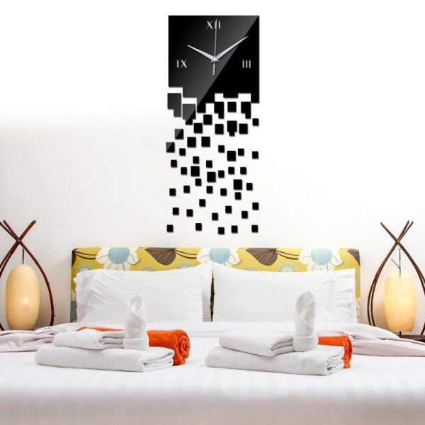 Reloj de pared moderno píxeles cuadrados