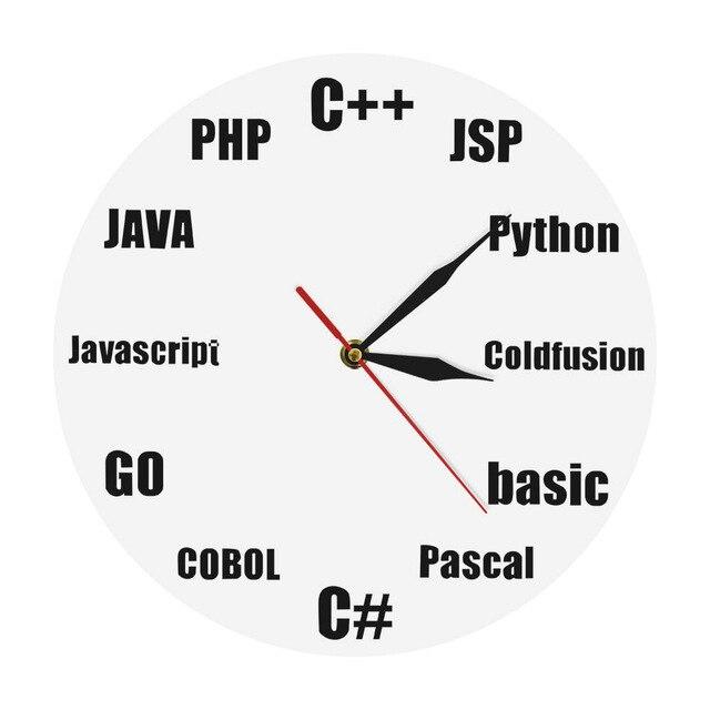 Reloj de pared para programadores informáticos