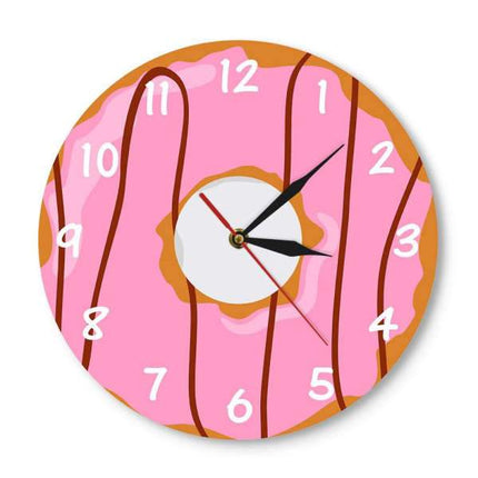 Reloj de pared infantil con diseño donut