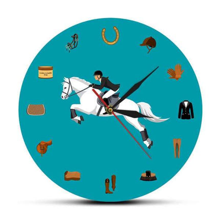 Reloj de pared decorativo tema equitación