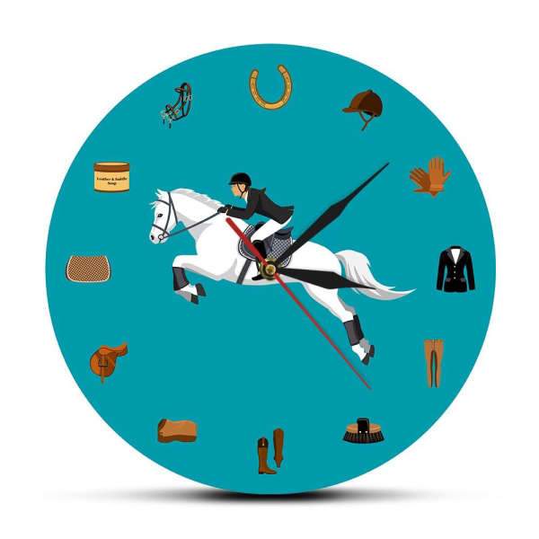 Reloj de pared decorativo tema equitación