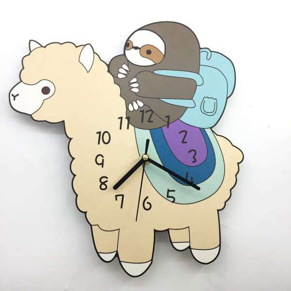 Reloj de pared infantil llama y perezoso