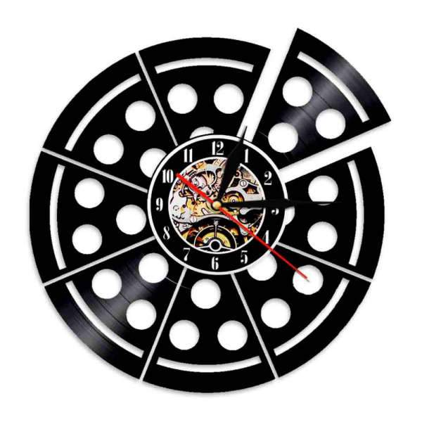 Reloj de pared vinilo diseño pizza porción