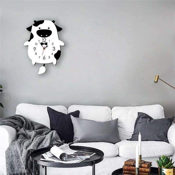 Reloj de pared infantil vaca con péndulo