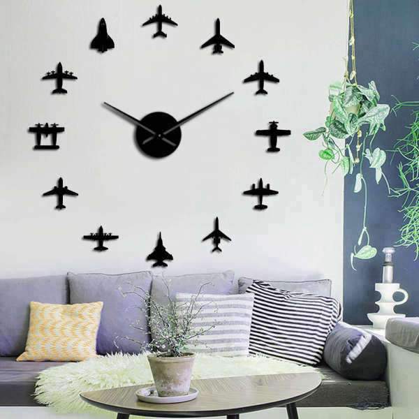 Reloj de pared adhesivo tema aviación