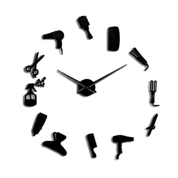 Reloj de pared adhesivo para barbería