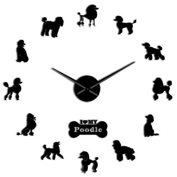 Reloj de pared adhesivo raza caniche