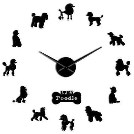 Reloj de pared adhesivo raza caniche