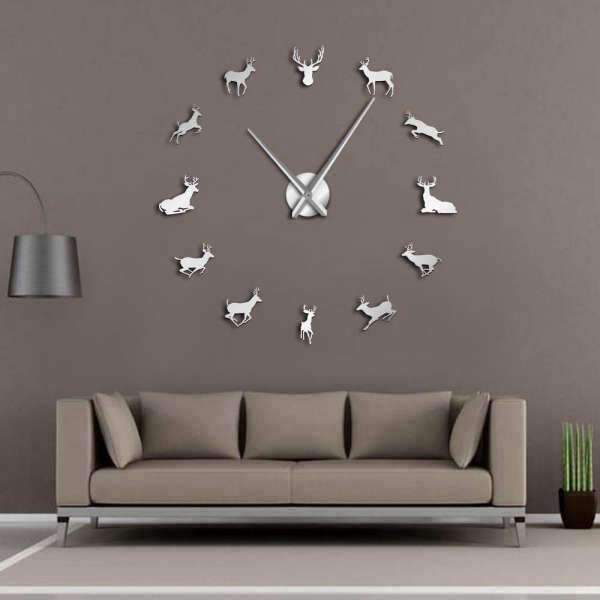 Reloj de pared adhesivo con ciervos