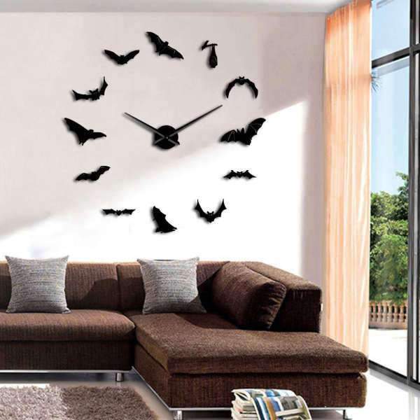 Reloj de pared 3D con murciélagos