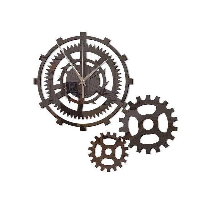 Reloj de pared diseño triple engranaje