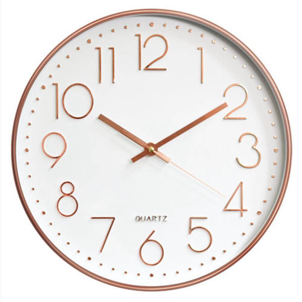 Reloj de pared clásico oro rosa