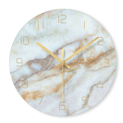 Reloj de pared redondo imitación mármol