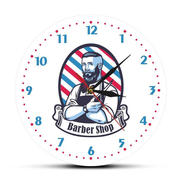 Reloj de pared para barbería vintage
