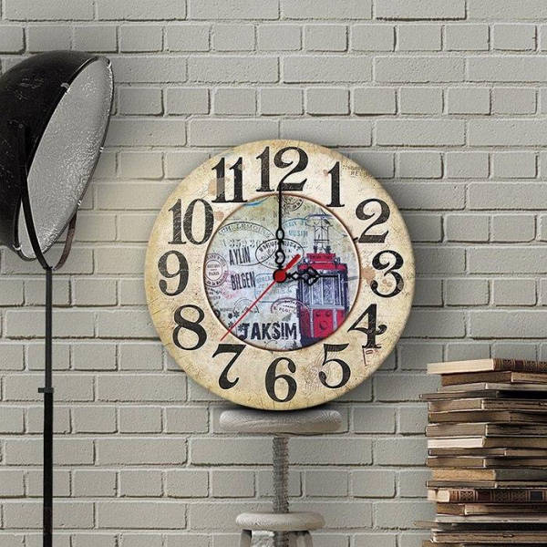 Reloj de pared vintage tema viaje