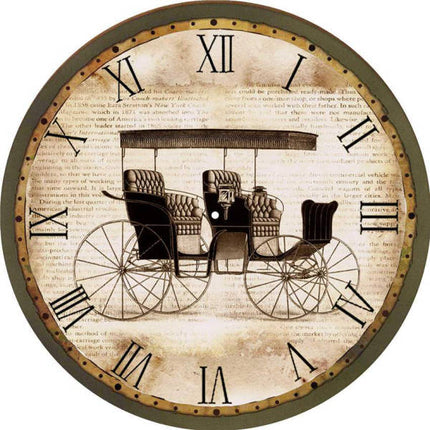 Reloj de pared vintage con carruaje