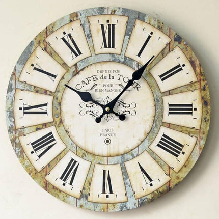 Reloj de pared vintage números romanos