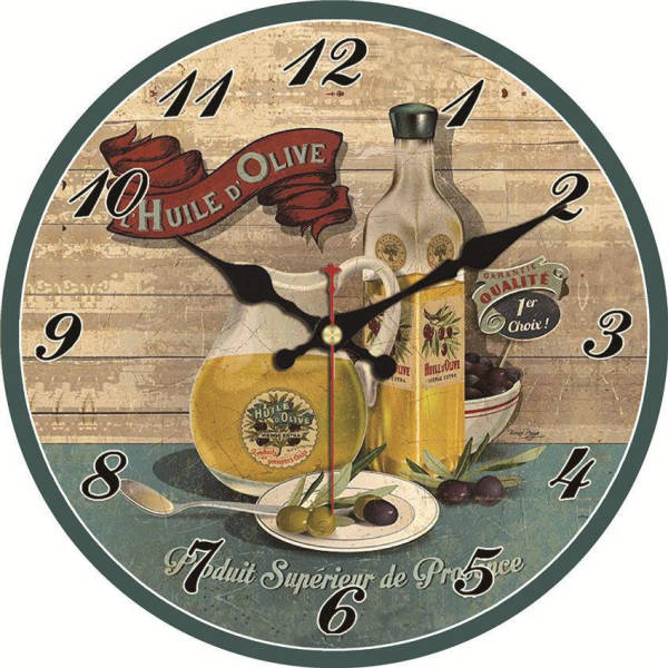 Reloj de pared rústico aceite oliva