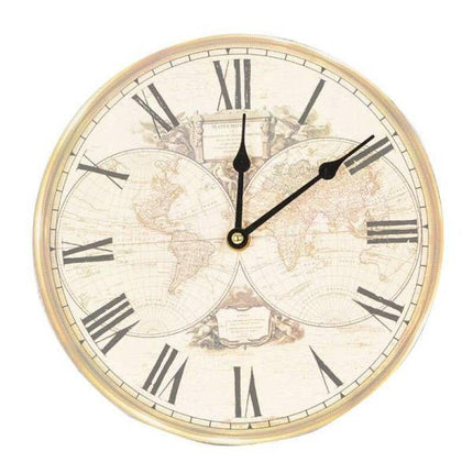 Reloj de pared vintage diseño mapamundi
