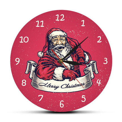 Reloj de pared navideño con Papá Noel