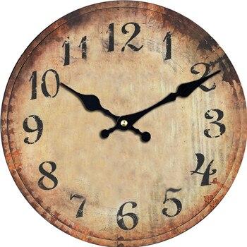 Reloj de pared redondo efecto oxidado