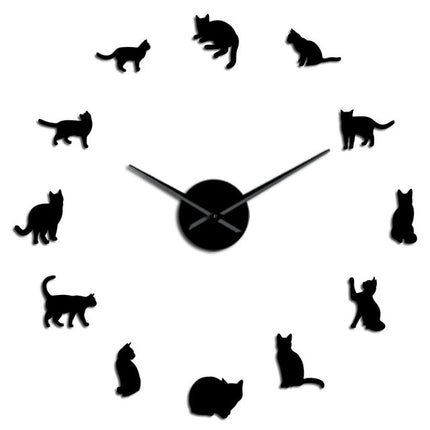 Reloj de pared adhesivo diseño gatos