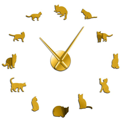 Reloj de pared adhesivo diseño gatos