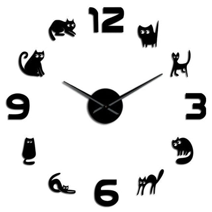 Reloj de pared 3D adhesivo Gatos