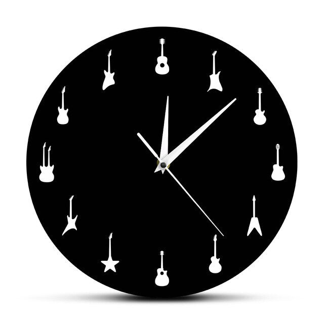 Reloj de pared decorativo con guitarras