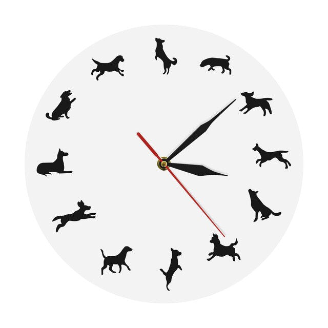 Reloj de pared con siluetas labradores