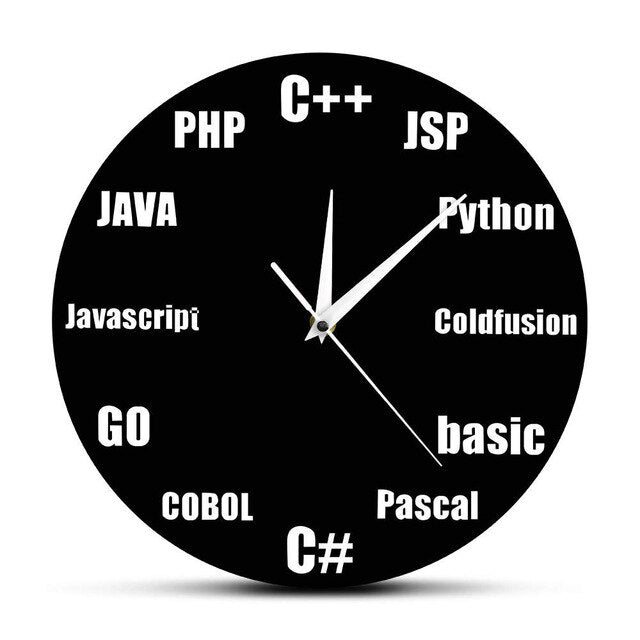 Reloj de pared para programadores informáticos