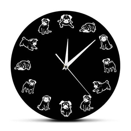 Reloj de pared original perros pug