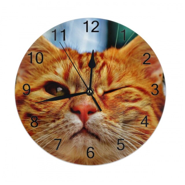 Reloj de pared redondo Gato Pelirrojo
